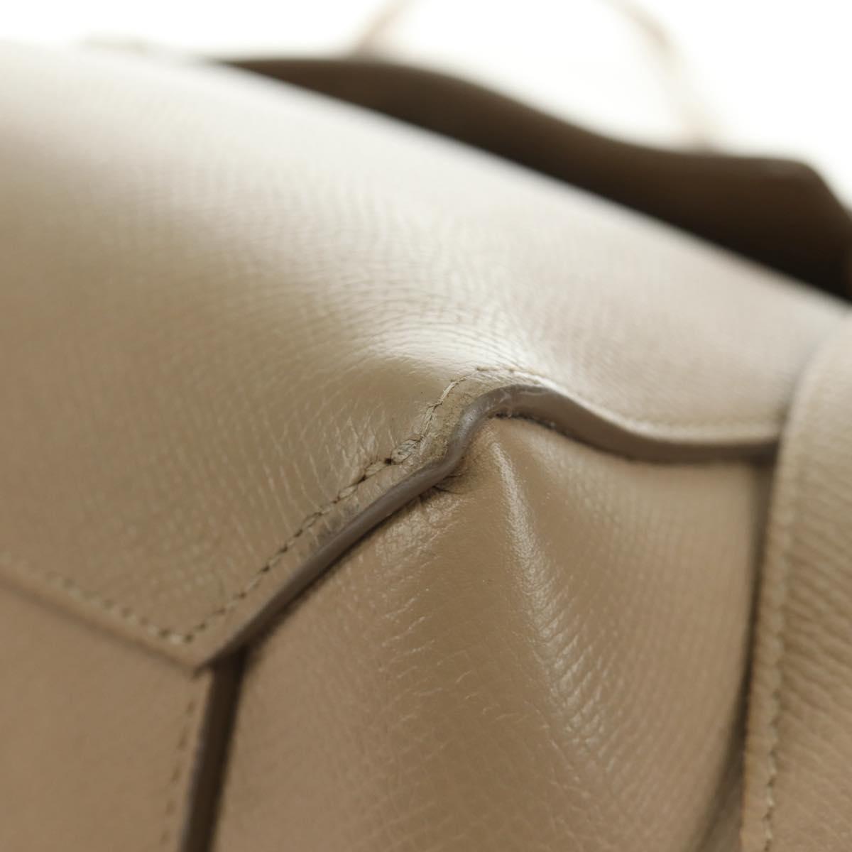 CELINE Belt Bag Micro Hand Bag Leather 2way Beige Gold Auth 185805M