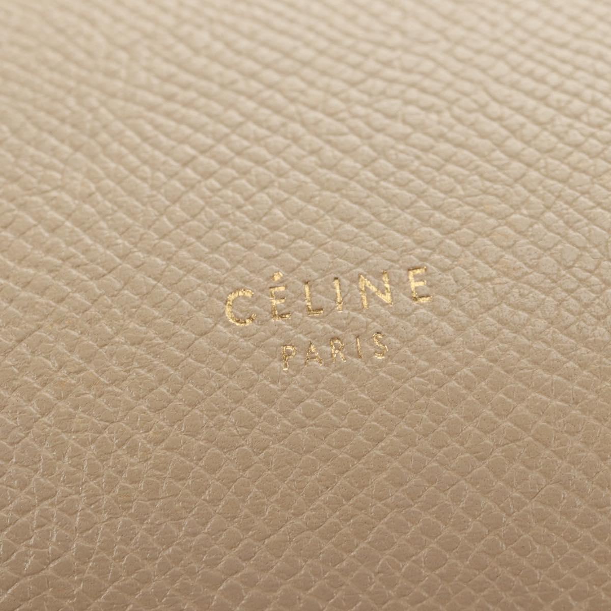 CELINE Belt Bag Micro Hand Bag Leather 2way Beige Gold Auth 185805M