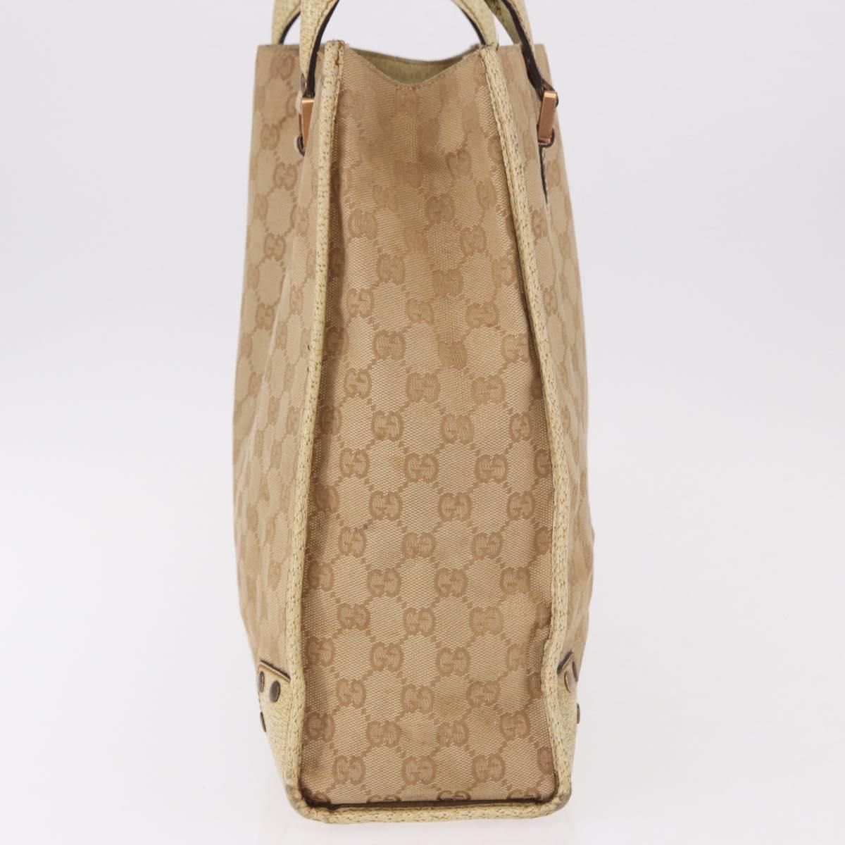 GUCCI GG Canvas Tote Bag Beige 124261 Auth 185806