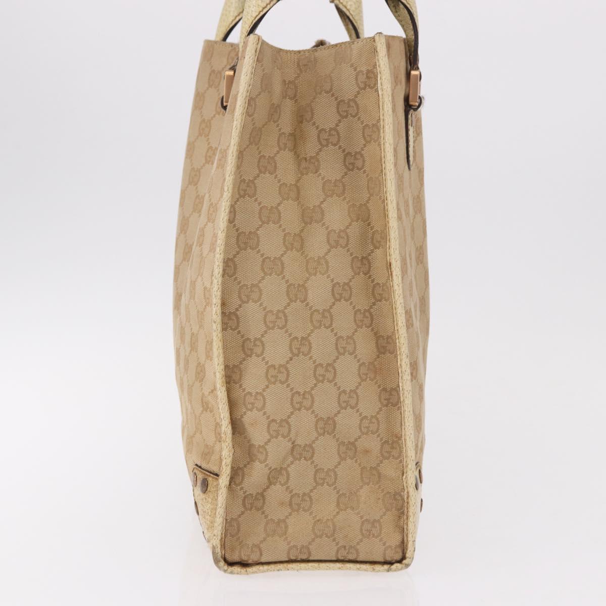 GUCCI GG Canvas Tote Bag Beige 124261 Auth 185806