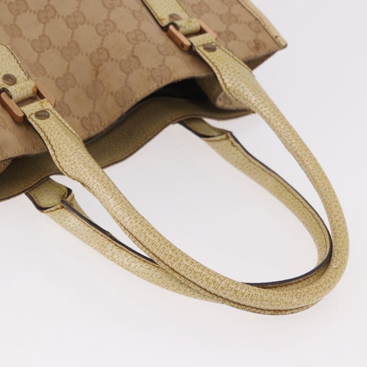 GUCCI GG Canvas Tote Bag Beige 124261 Auth 185806