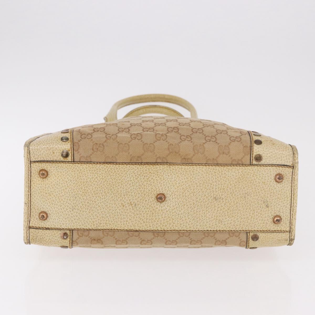 GUCCI GG Canvas Tote Bag Beige 124261 Auth 185806