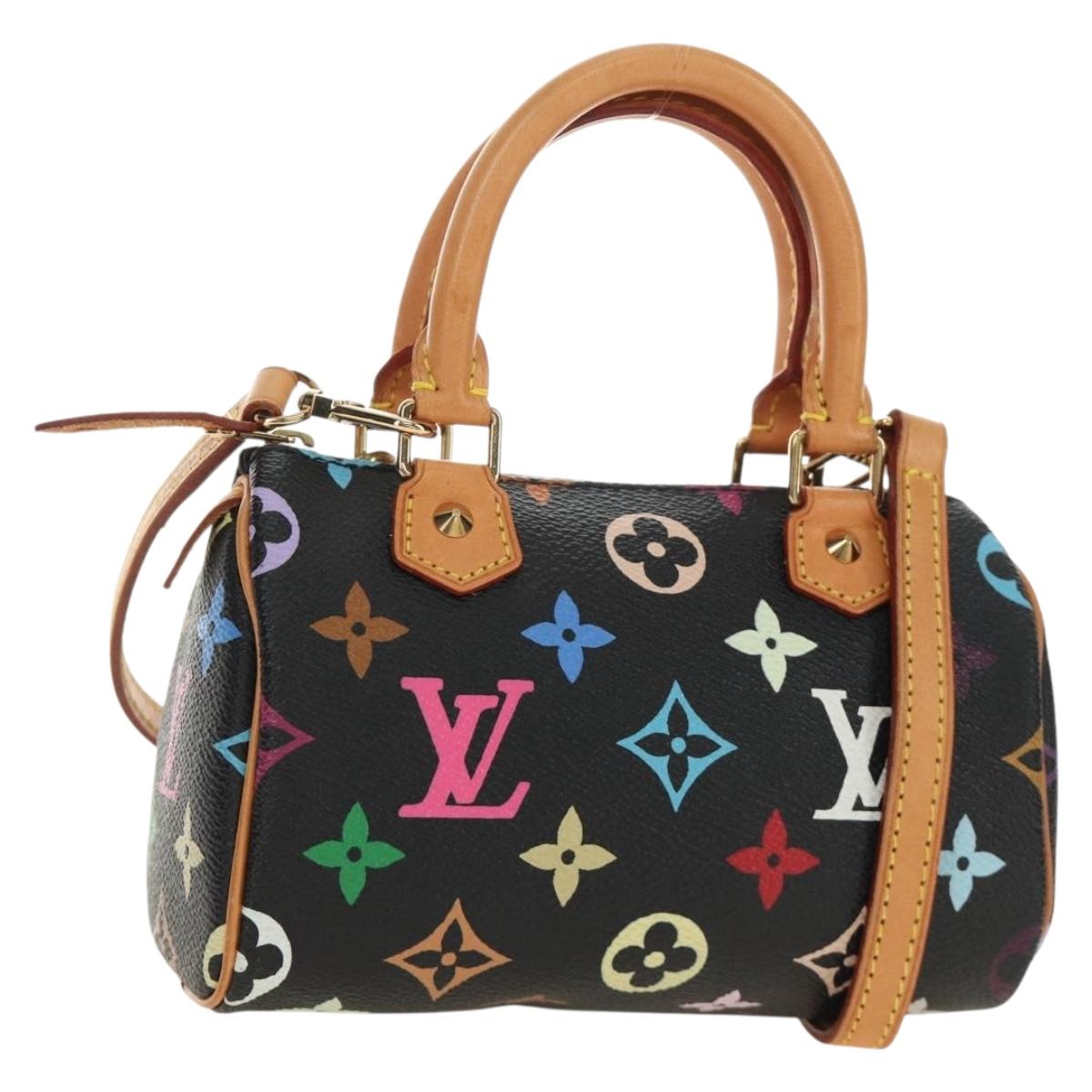 LOUIS VUITTON Monogram Multicolor Mini Speedy Bag Black M92644 Auth 185809SAM