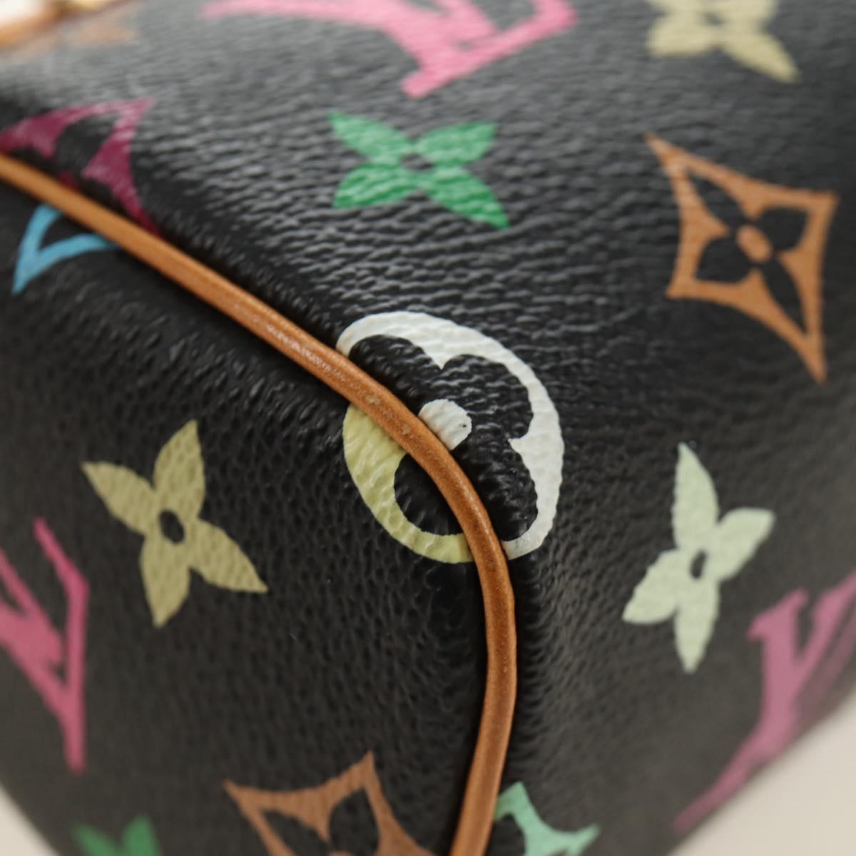 LOUIS VUITTON Monogram Multicolor Mini Speedy Bag Black M92644 Auth 185809SAM