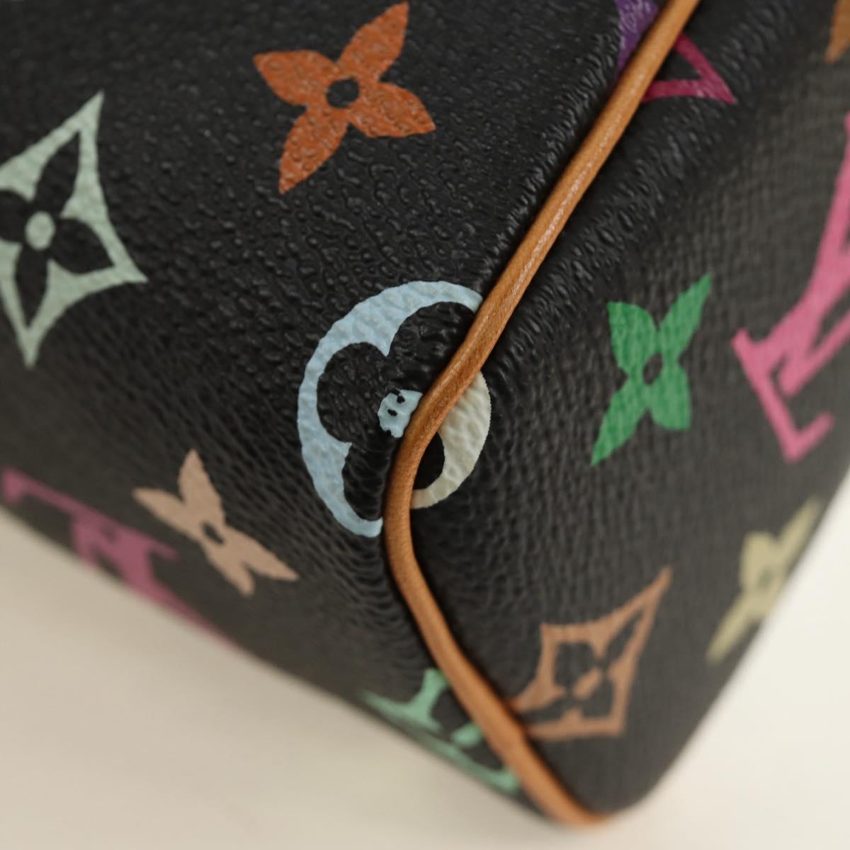 LOUIS VUITTON Monogram Multicolor Mini Speedy Bag Black M92644 Auth 185809SAM