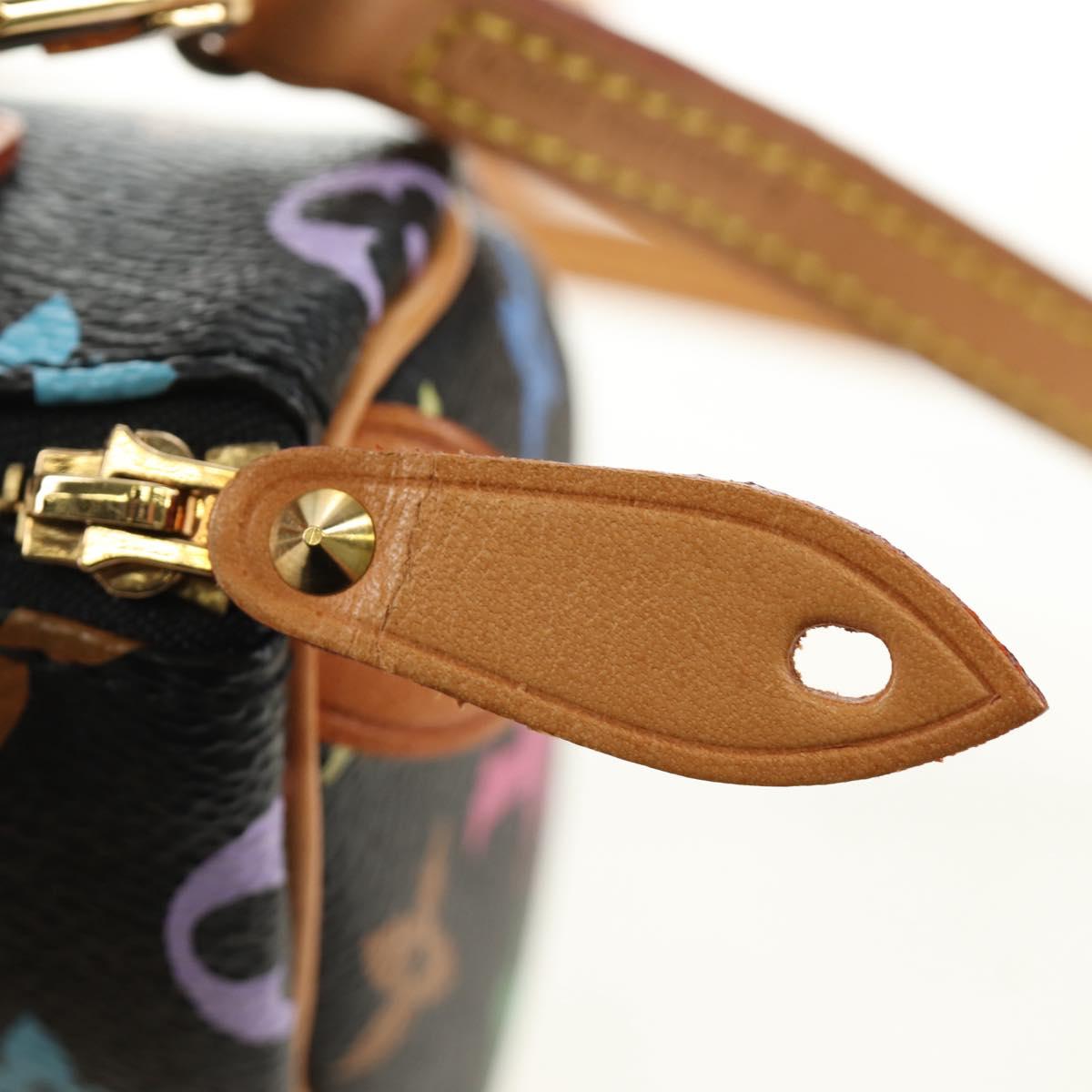 LOUIS VUITTON Monogram Multicolor Mini Speedy Bag Black M92644 Auth 185809SAM