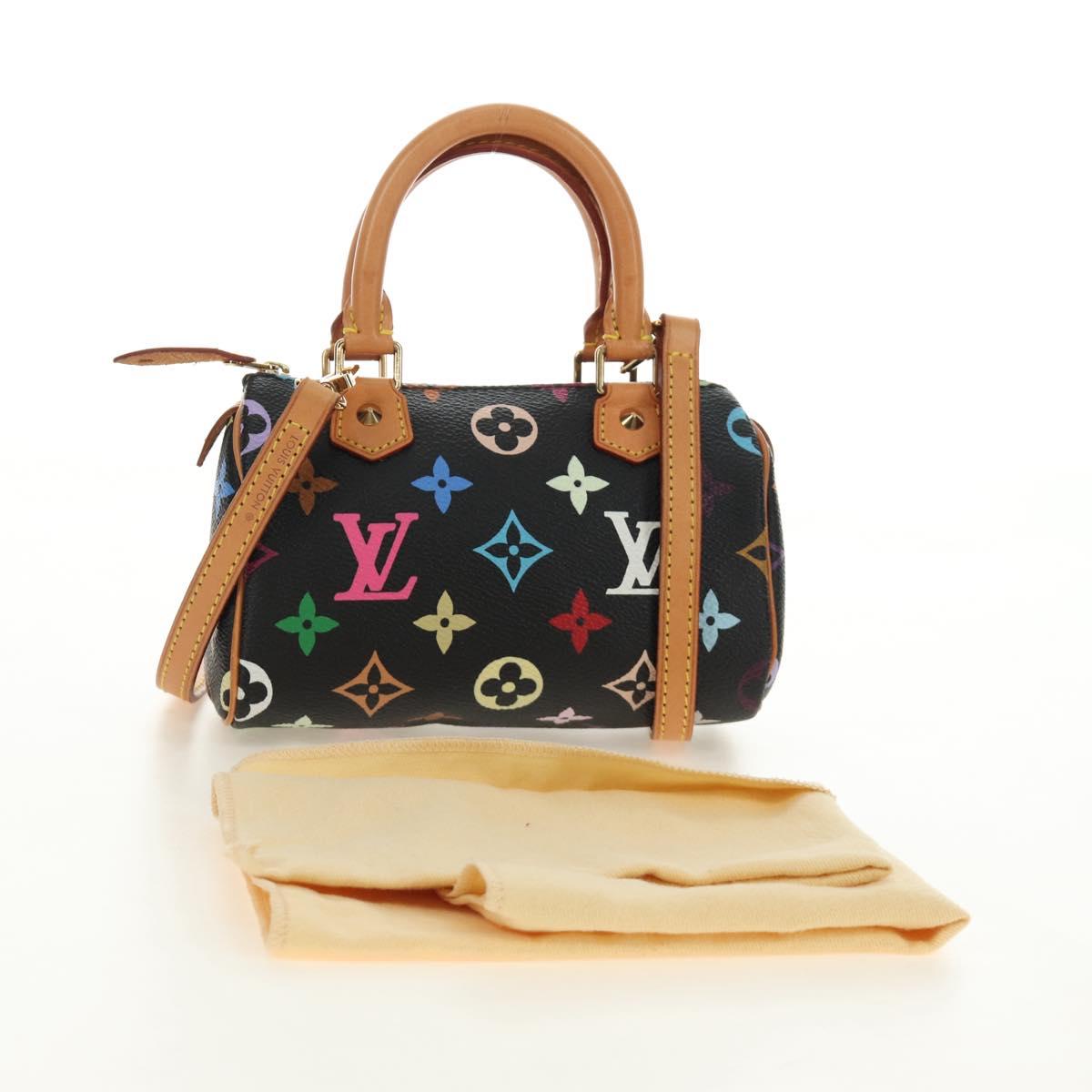 LOUIS VUITTON Monogram Multicolor Mini Speedy Bag Black M92644 Auth 185809SAM