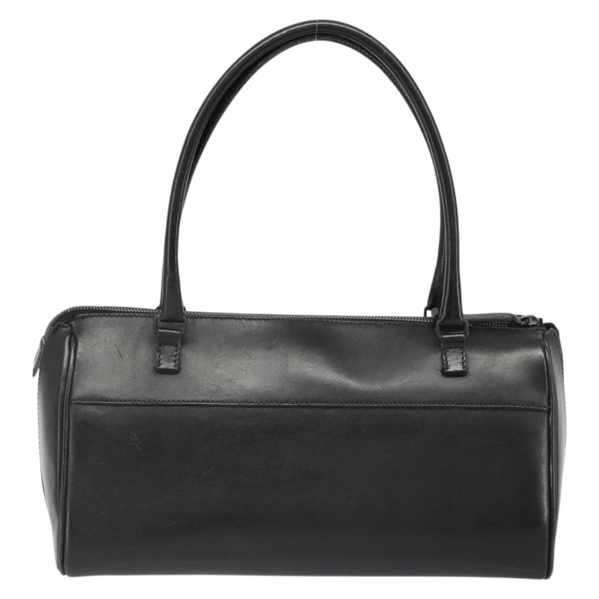 Miu Miu Hand Bag Leather Black Auth 185814A