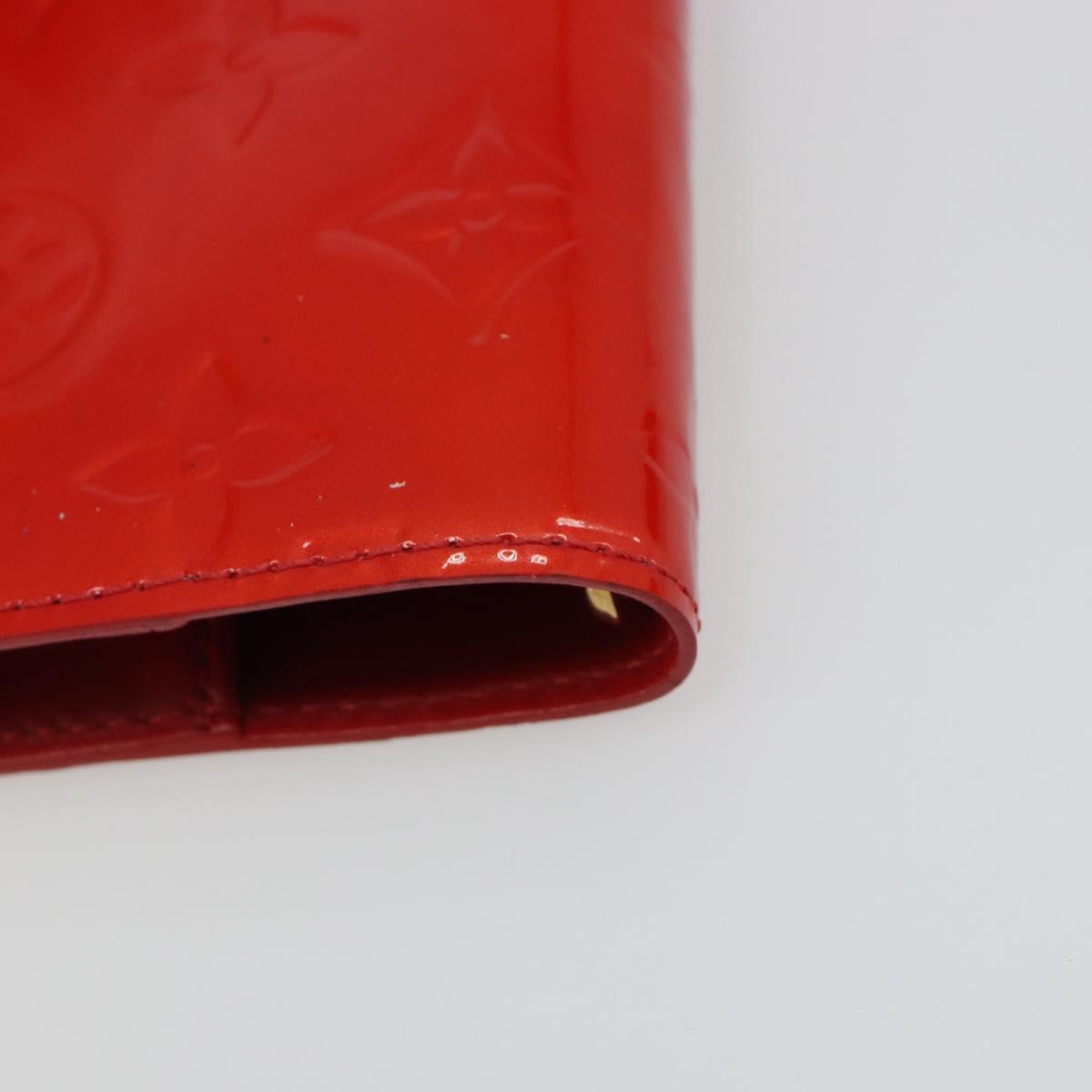LOUIS VUITTON Vernis Agenda PM Day Planner Cover Red R21016 Auth 185818A