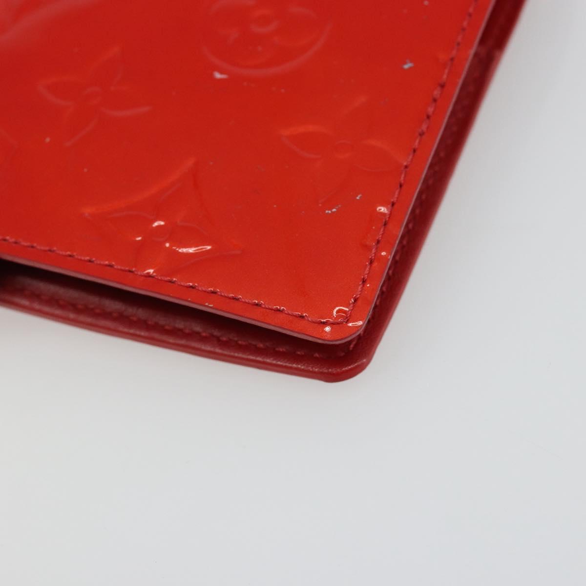 LOUIS VUITTON Vernis Agenda PM Day Planner Cover Red R21016 Auth 185818A