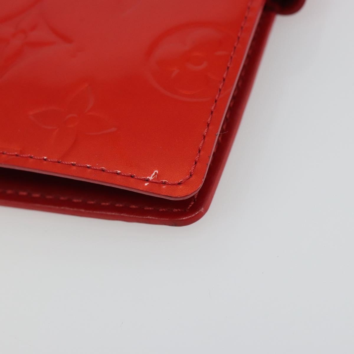 LOUIS VUITTON Vernis Agenda PM Day Planner Cover Red R21016 Auth 185818A