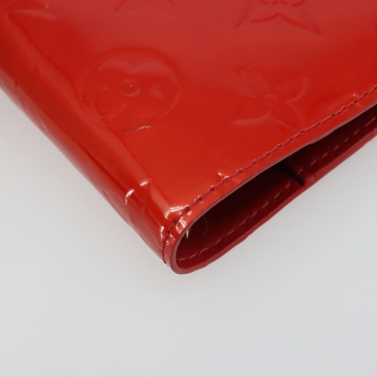 LOUIS VUITTON Vernis Agenda PM Day Planner Cover Red R21016 Auth 185818A