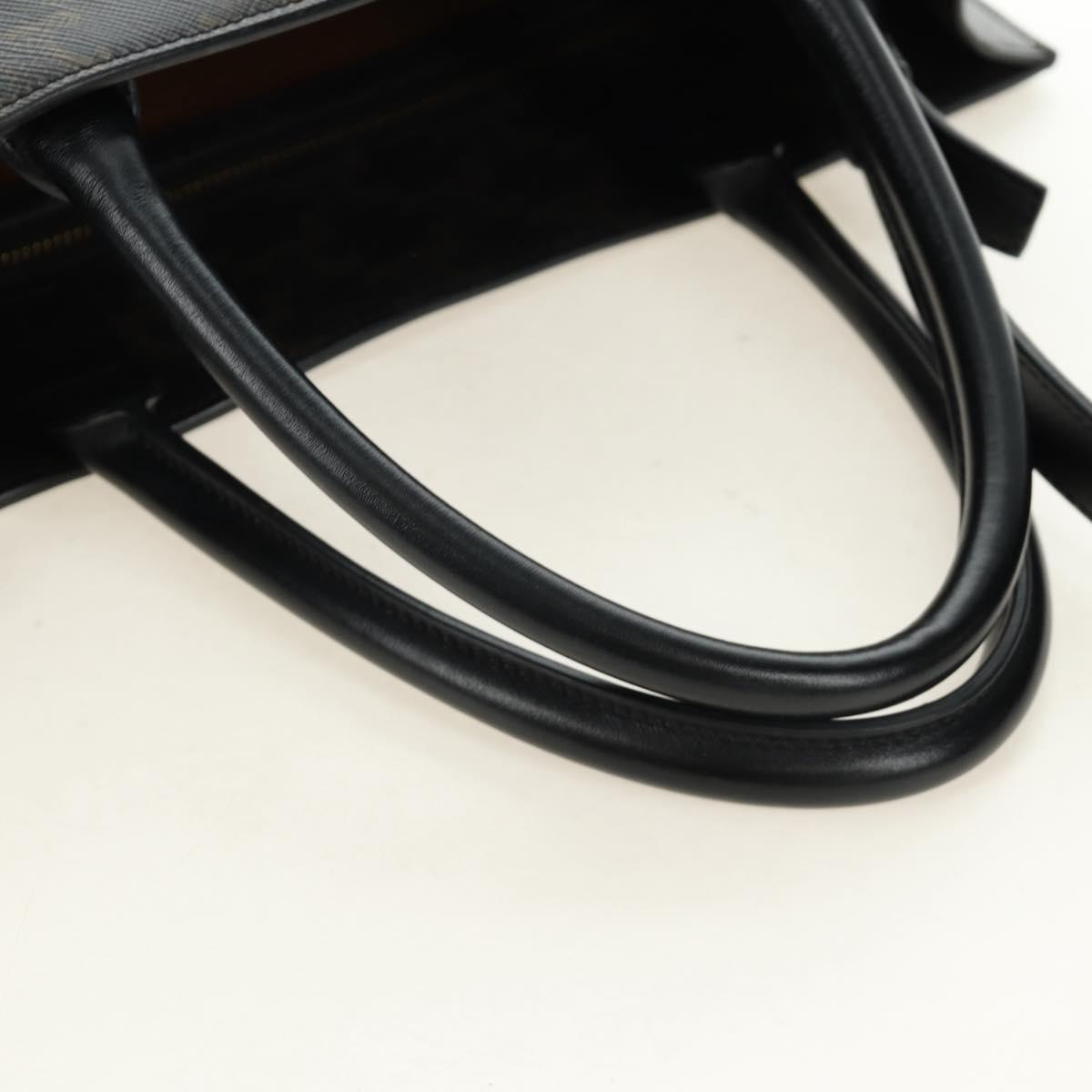 CELINE Triomphe Vertical Cabas Tote Bag PVC 2way Black Gold Auth 185832V