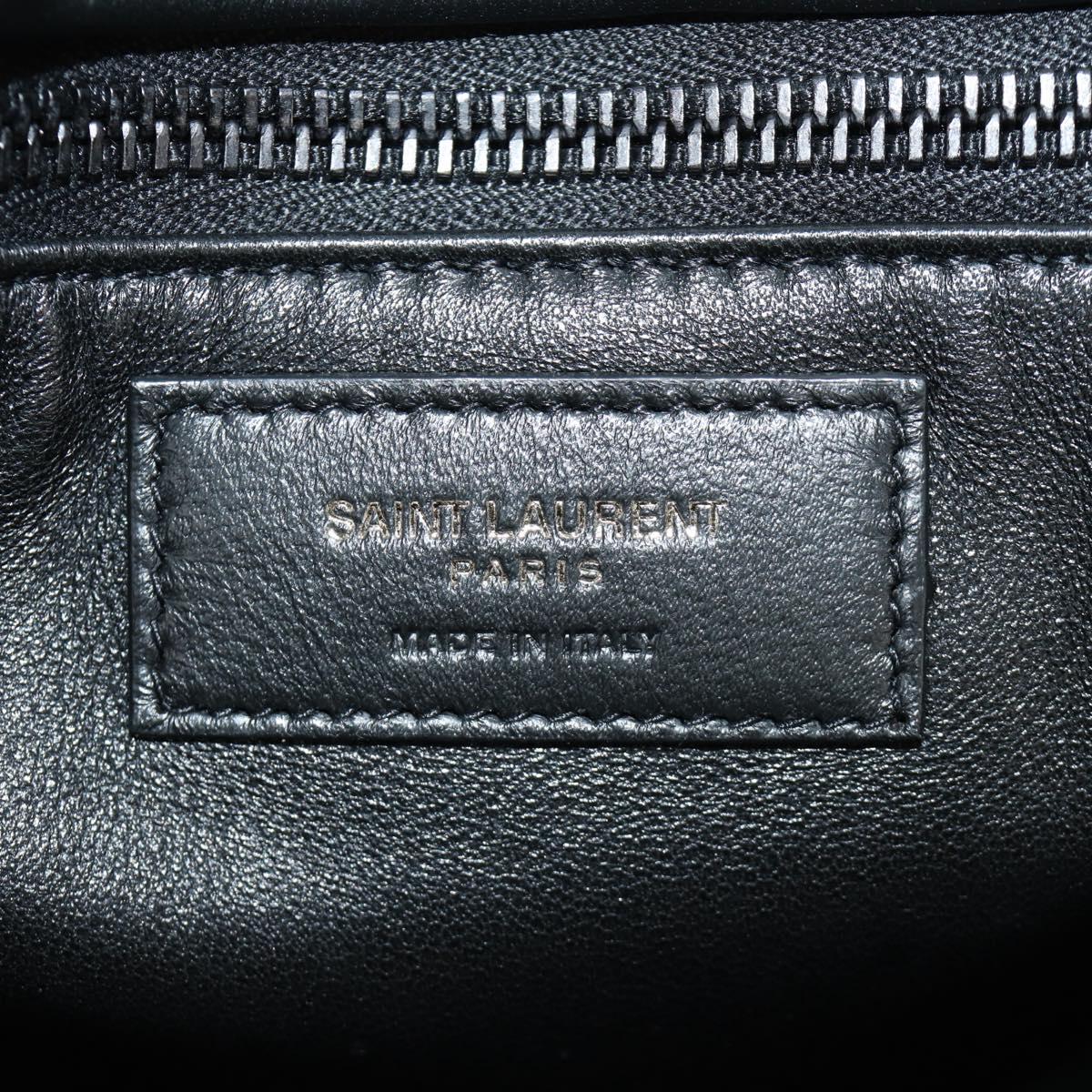 SAINT LAURENT Tote Bag Lamb Skin Black Auth 185833SM