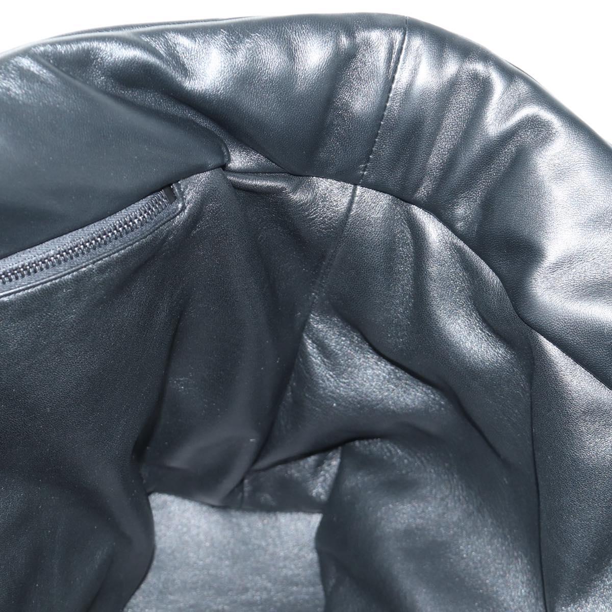 SAINT LAURENT Tote Bag Lamb Skin Black Auth 185833SM