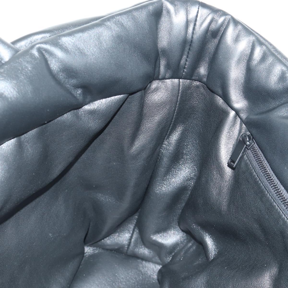 SAINT LAURENT Tote Bag Lamb Skin Black Auth 185833SM