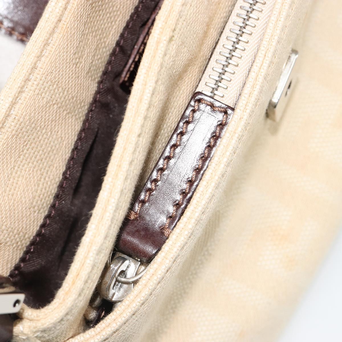 FENDI Zucca Canvas Mamma Baguette Shoulder Bag Ivory Silver Auth 185836V
