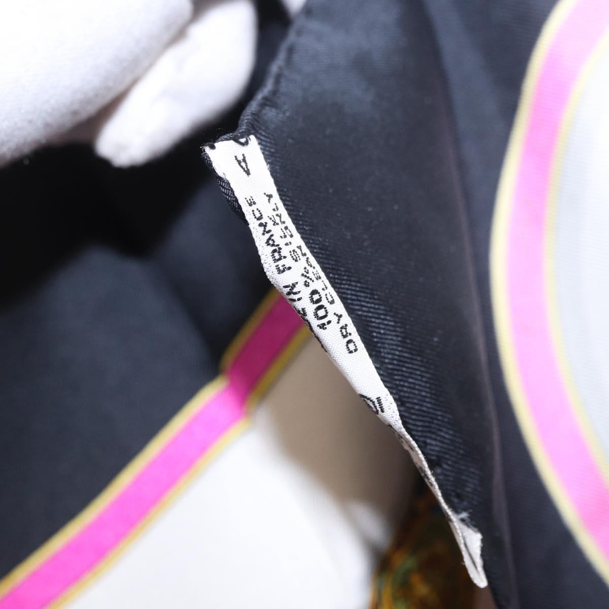 HERMES Carre 90 Scarf ""Pourvu qu'on oit l'ivresse..."" Silk Black Auth 185840