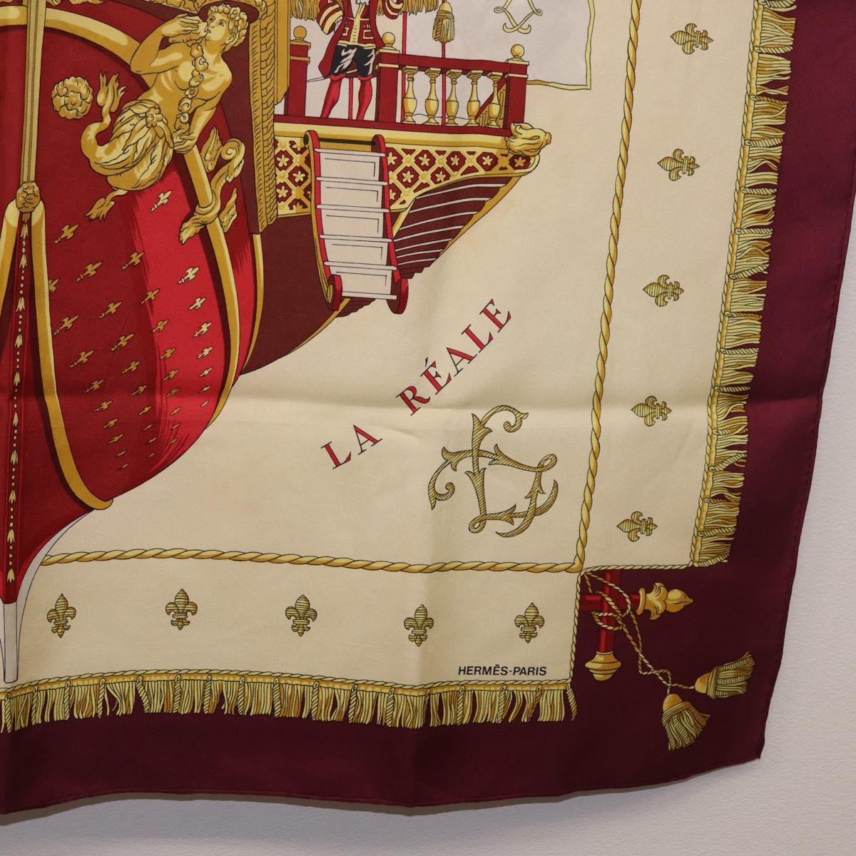 HERMES Carre 90 Scarf ""VUE DU CARROSSE DE LA GALERE LA REALE"" Silk Auth 185841