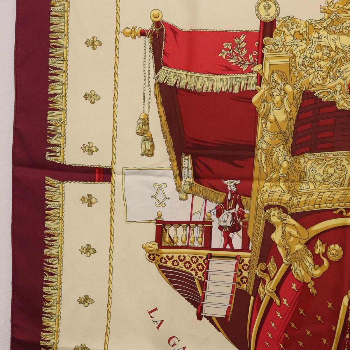HERMES Carre 90 Scarf ""VUE DU CARROSSE DE LA GALERE LA REALE"" Silk Auth 185841