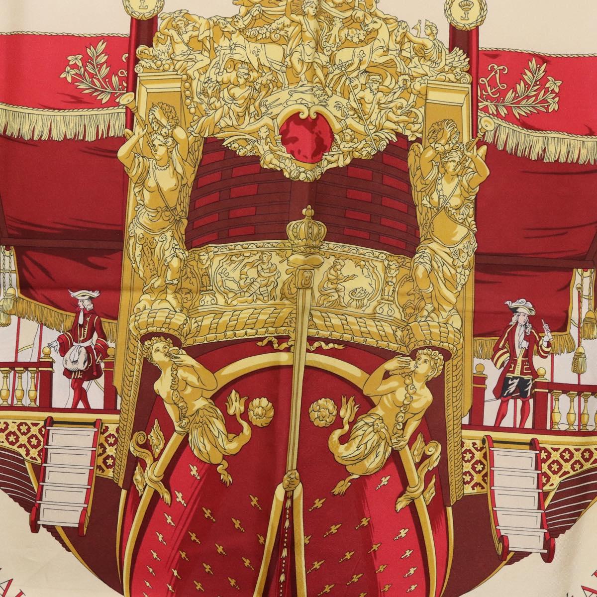 HERMES Carre 90 Scarf ""VUE DU CARROSSE DE LA GALERE LA REALE"" Silk Auth 185841
