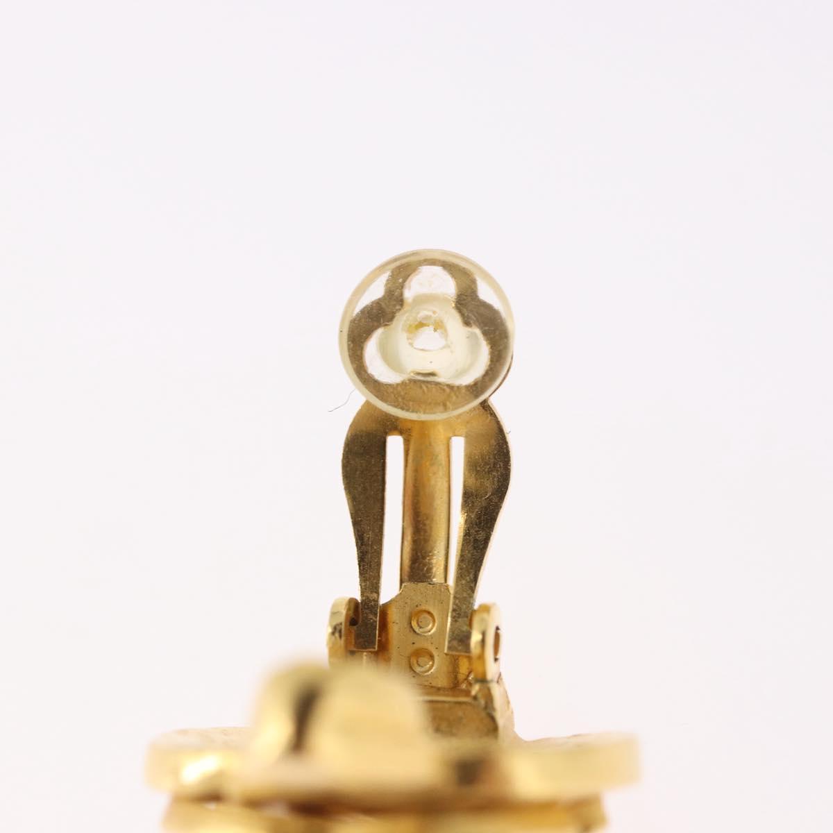 CHANEL Earring metal Gold CC Auth 185843M