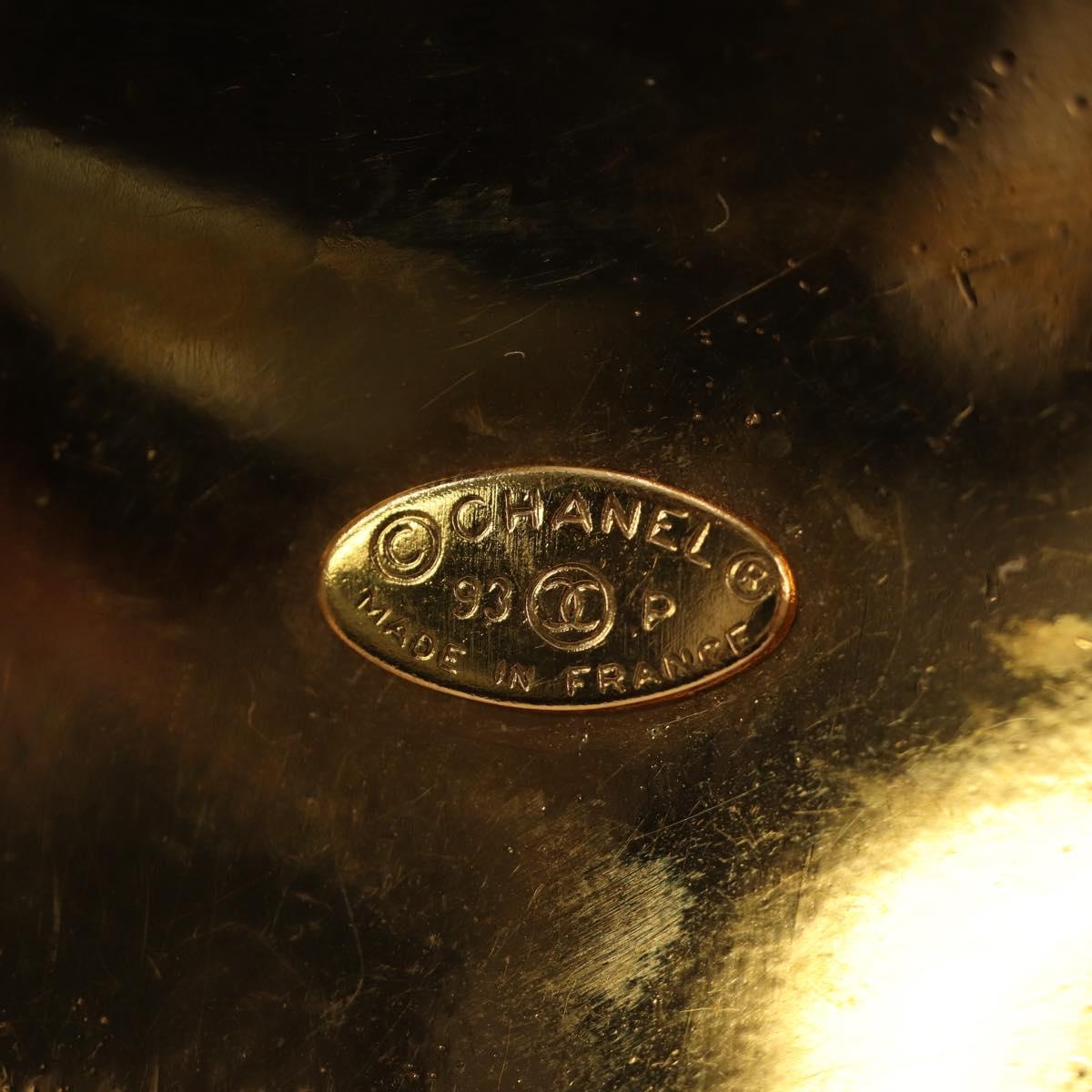 CHANEL Brooch metal Gold CC Auth 185845M