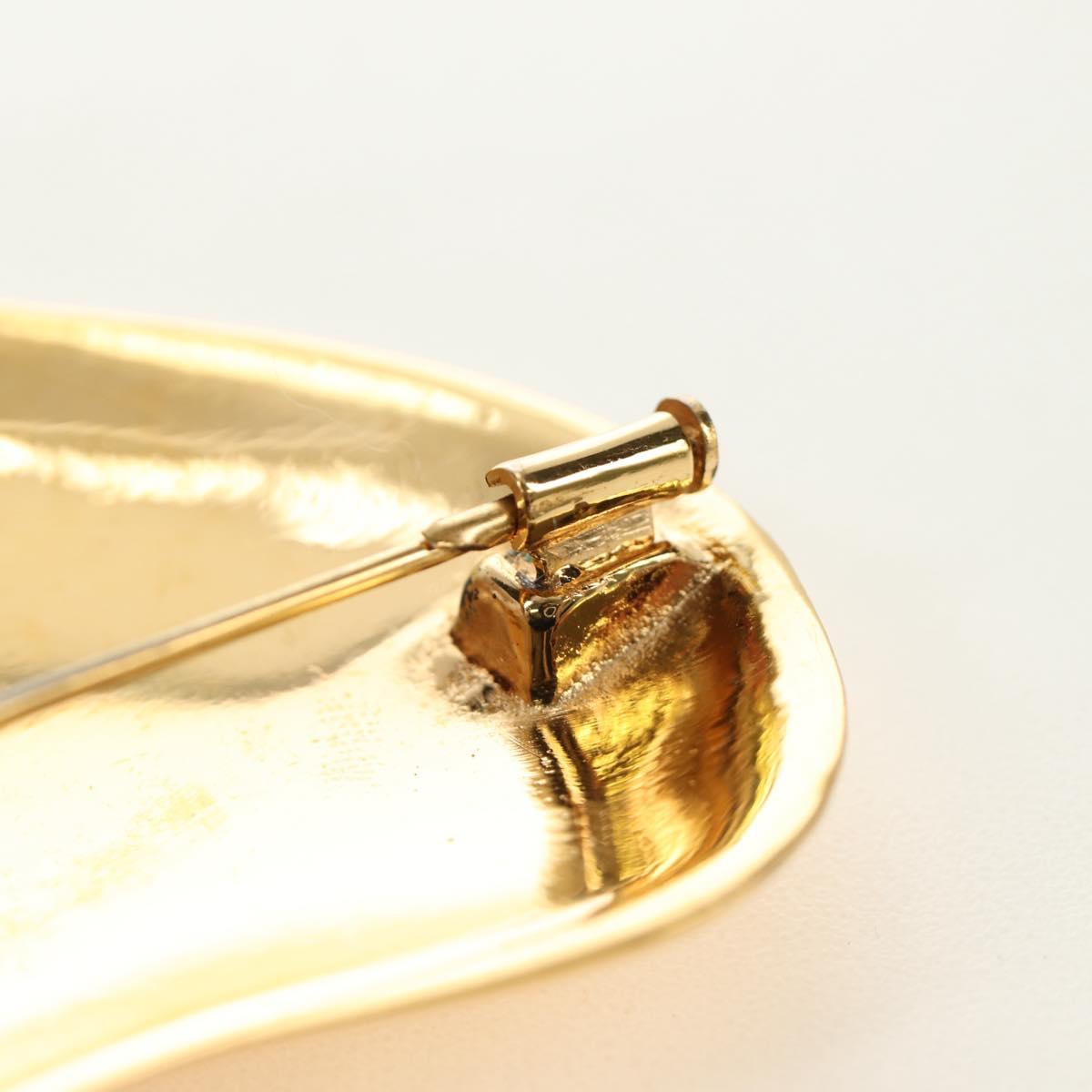 CHANEL Brooch metal Gold CC Auth 185845M