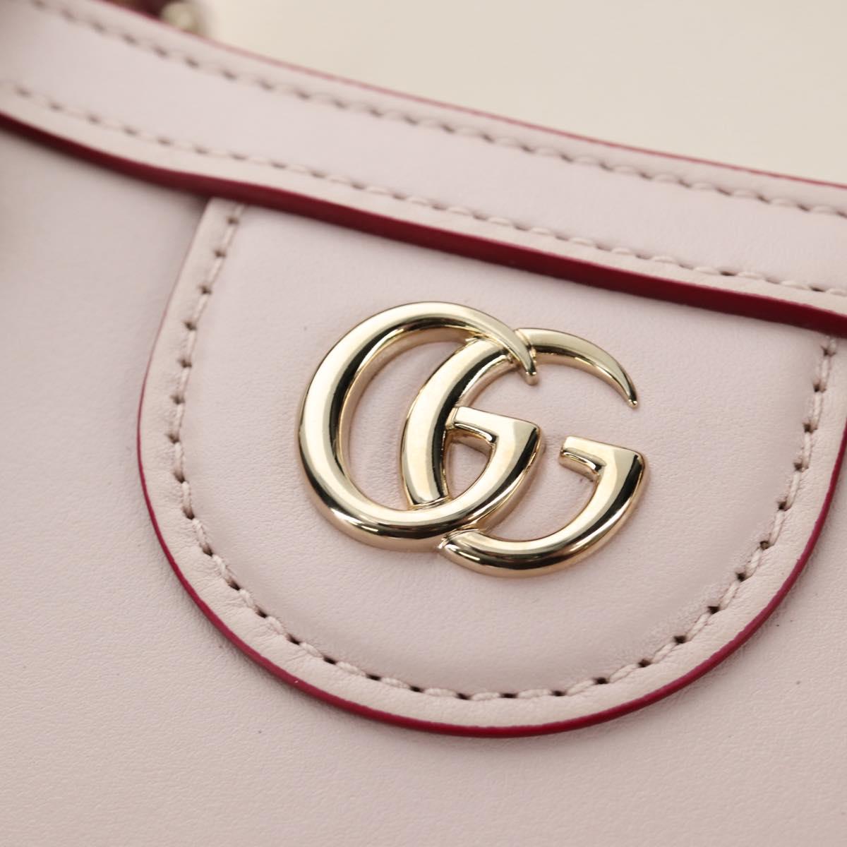 GUCCI Bamboo Hand Bag Leather 3way Pink Gold 841488 Auth 185846SM