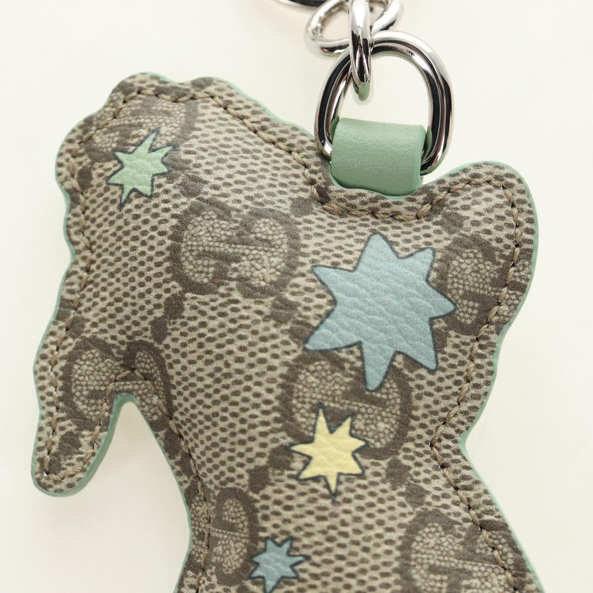 GUCCI GG Supreme Yuko Higuchi Boris Key Holder PVC Green Silver Auth 185847SM