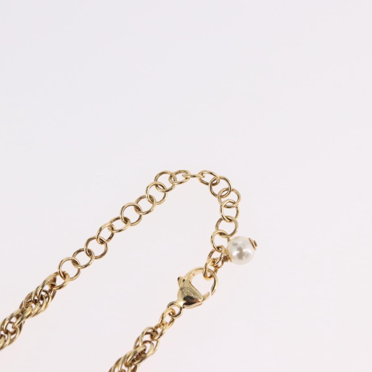 CHANEL Necklace metal Gold CC Auth 185852M