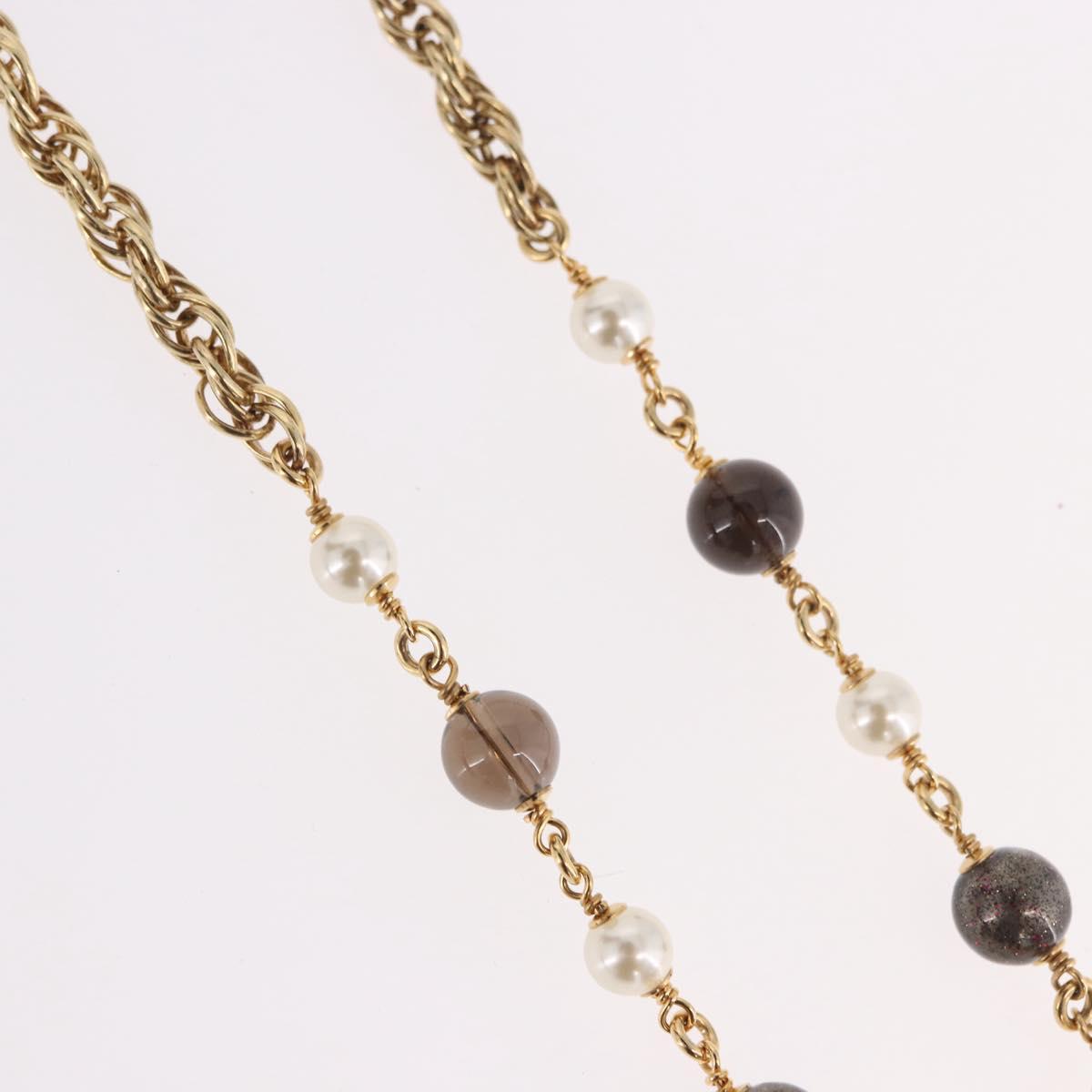 CHANEL Necklace metal Gold CC Auth 185852M