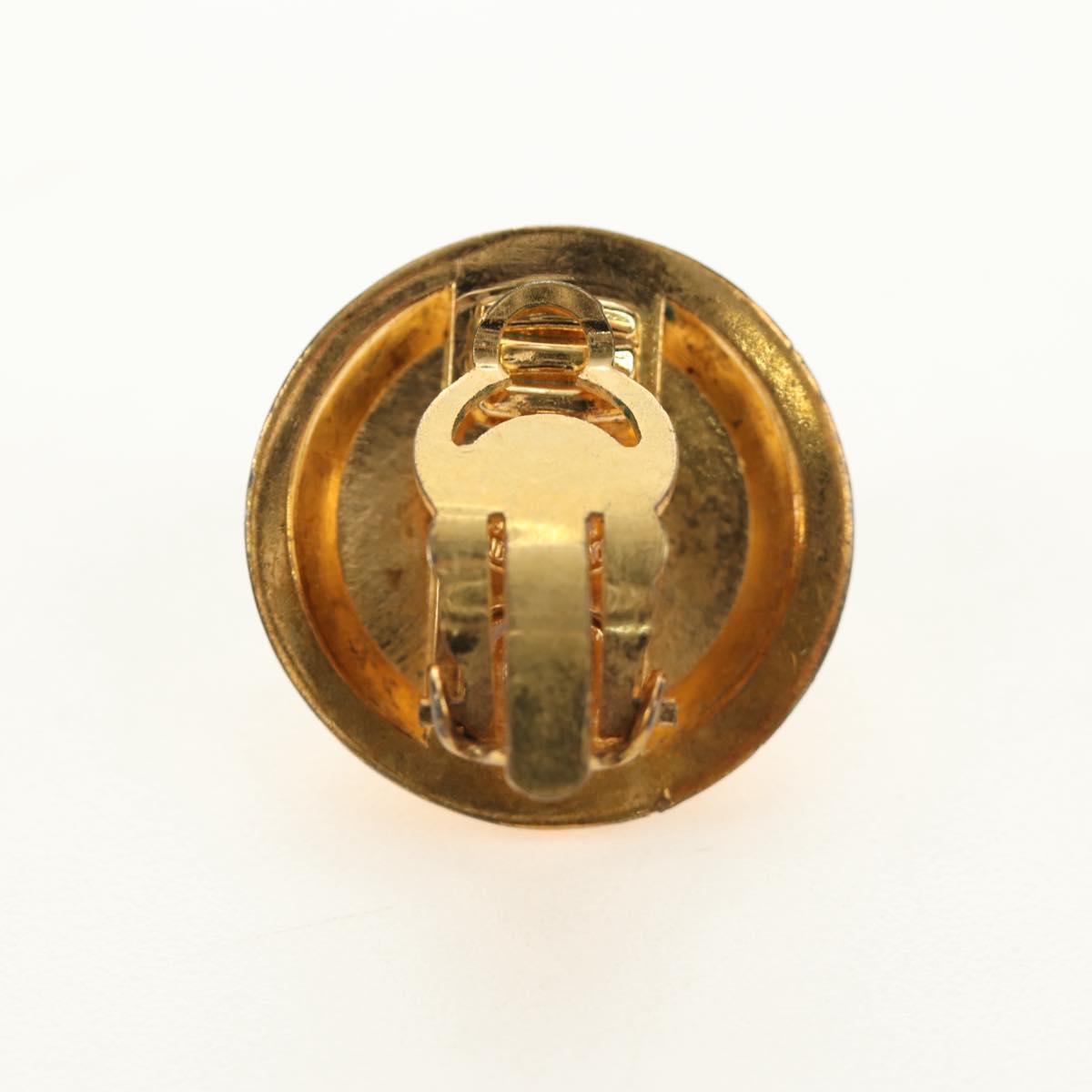 CHANEL Earring metal Gold CC Auth 185854M
