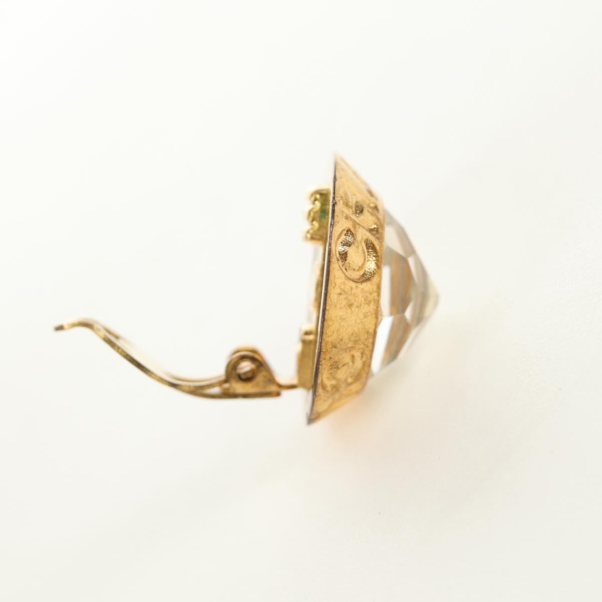 CHANEL Earring metal Gold CC Auth 185854M