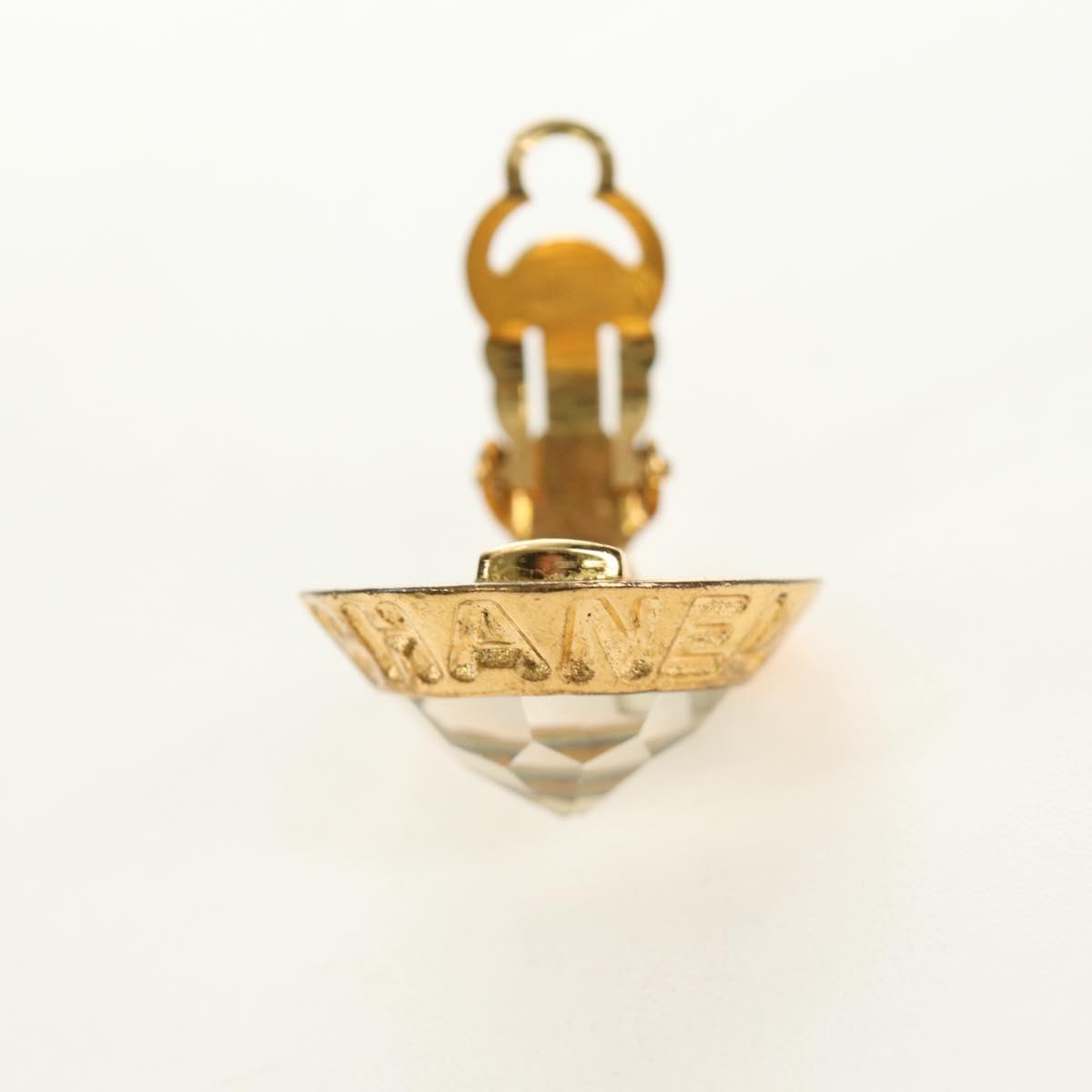 CHANEL Earring metal Gold CC Auth 185854M
