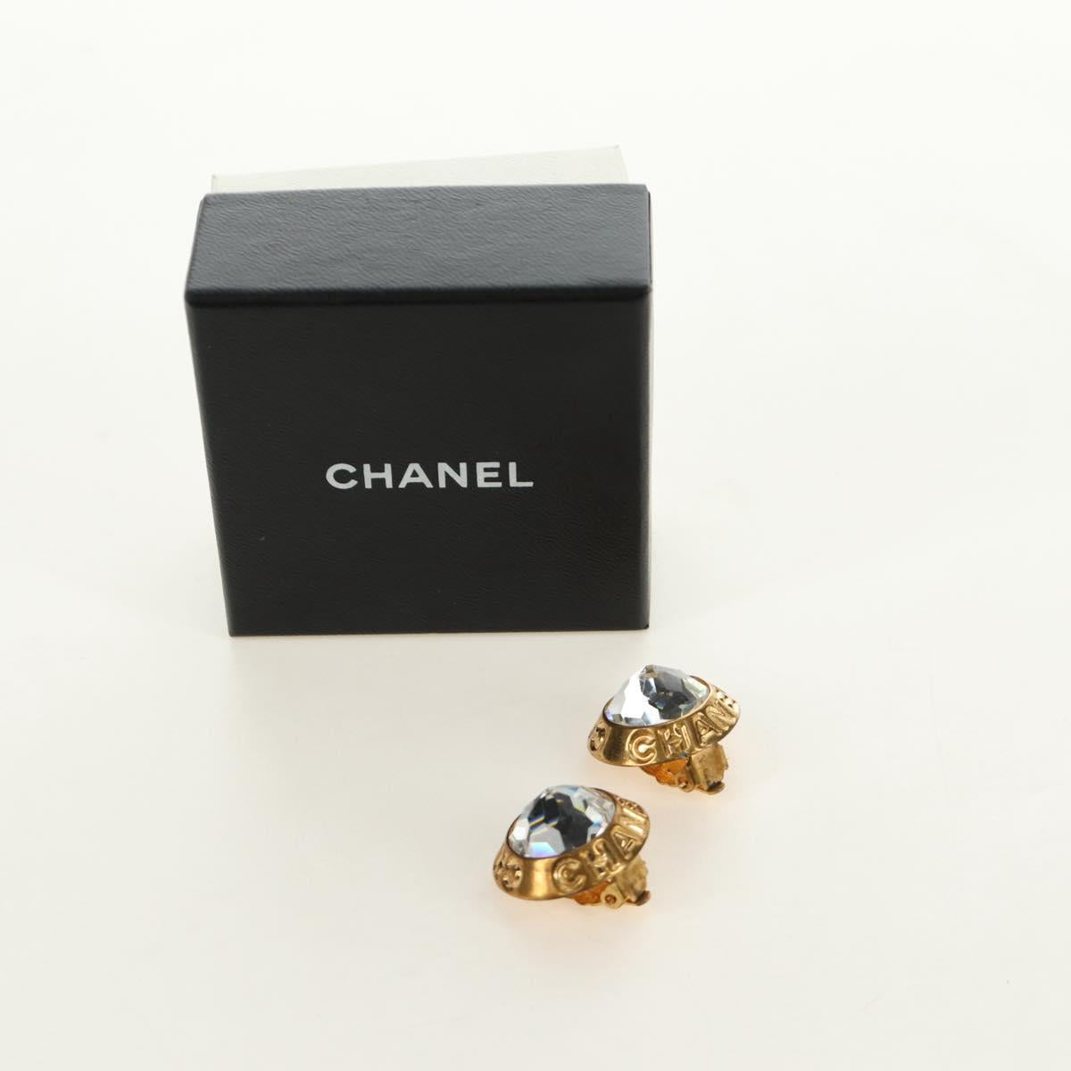 CHANEL Earring metal Gold CC Auth 185854M