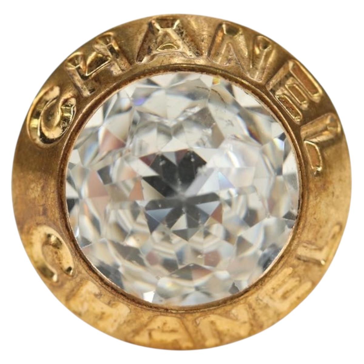 CHANEL Earring metal Gold CC Auth 185854M
