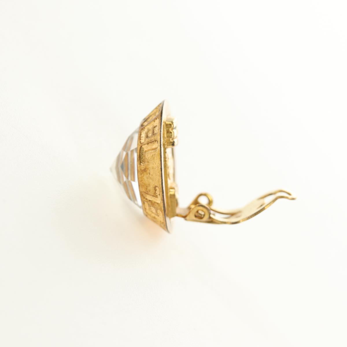 CHANEL Earring metal Gold CC Auth 185854M