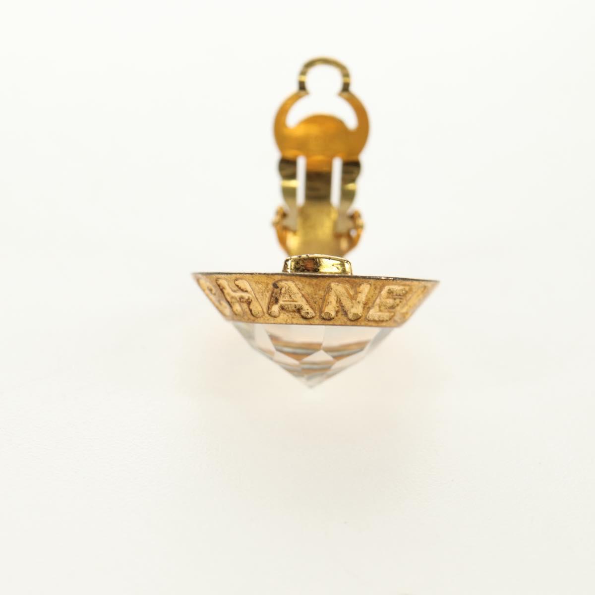 CHANEL Earring metal Gold CC Auth 185854M