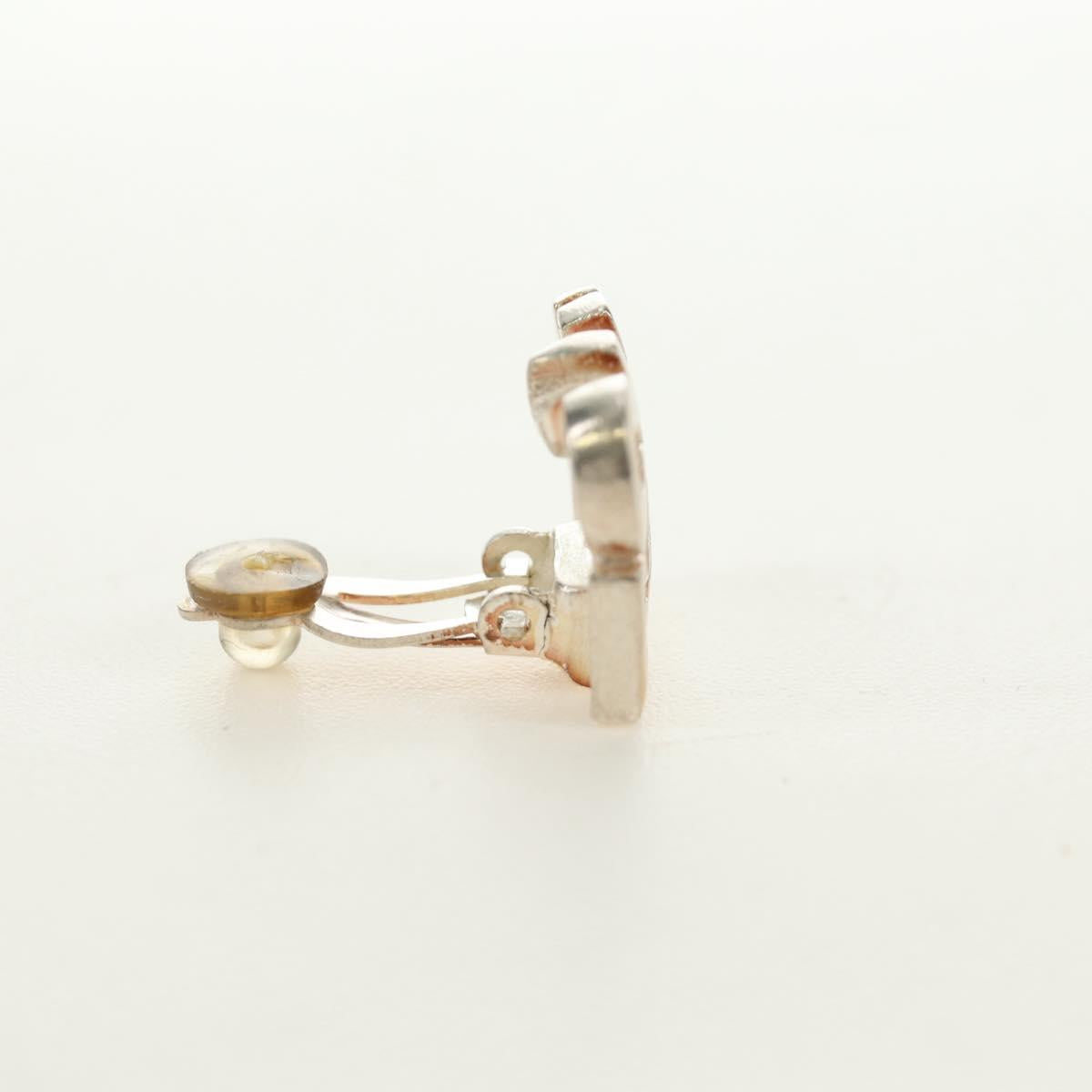 CHANEL Earring metal Beige CC Auth 185855M