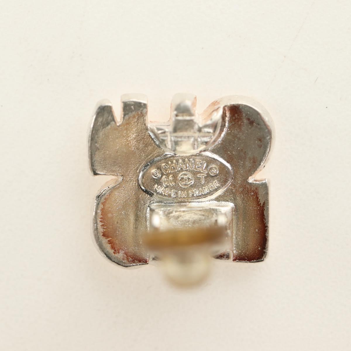 CHANEL Earring metal Beige CC Auth 185855M