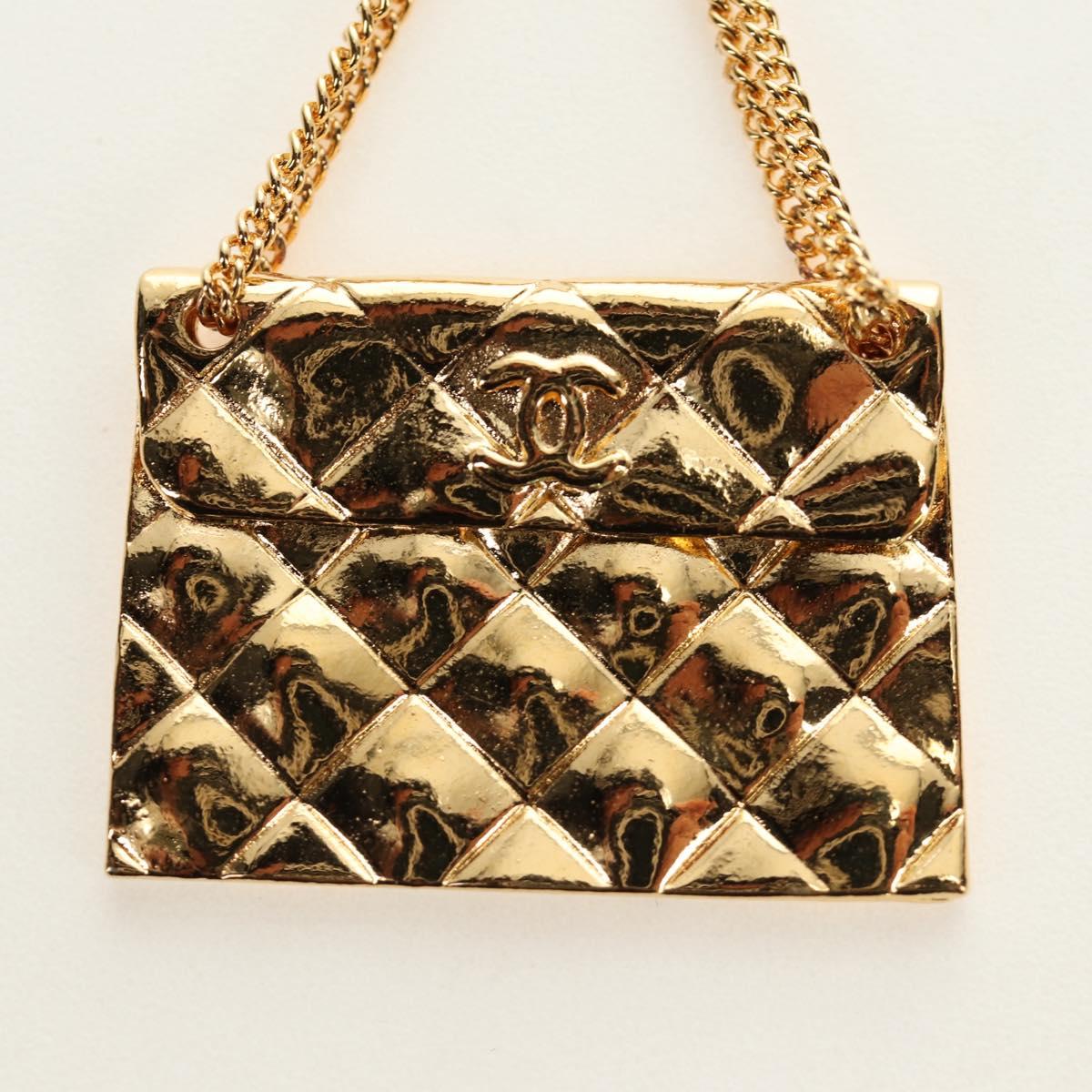 CHANEL Brooch metal Gold CC Auth 185856M