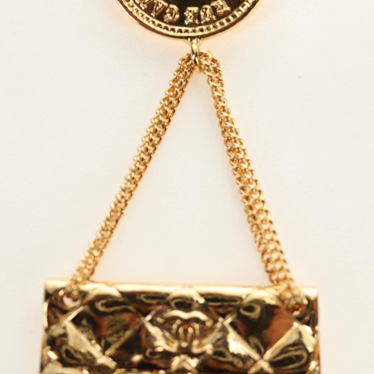 CHANEL Brooch metal Gold CC Auth 185856M