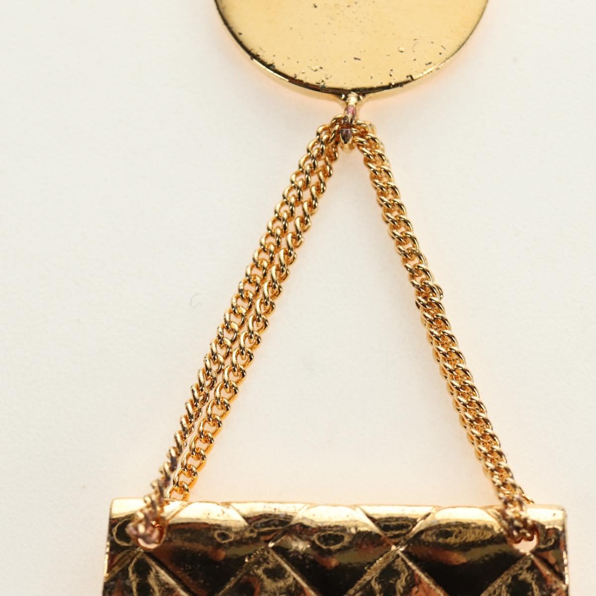 CHANEL Brooch metal Gold CC Auth 185856M