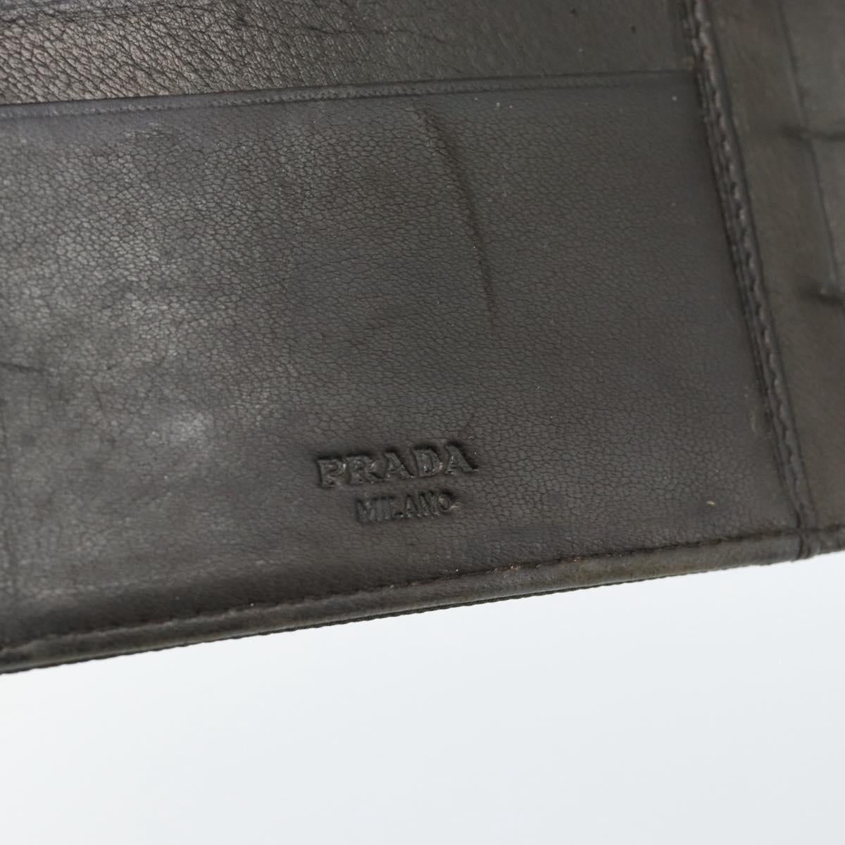 PRADA Agenda Day Planner Cover Nylon Khaki Silver Auth 185858