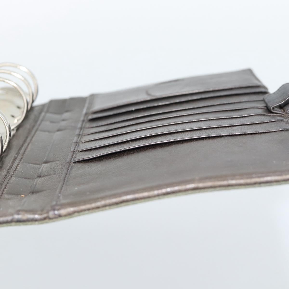 PRADA Agenda Day Planner Cover Nylon Khaki Silver Auth 185858
