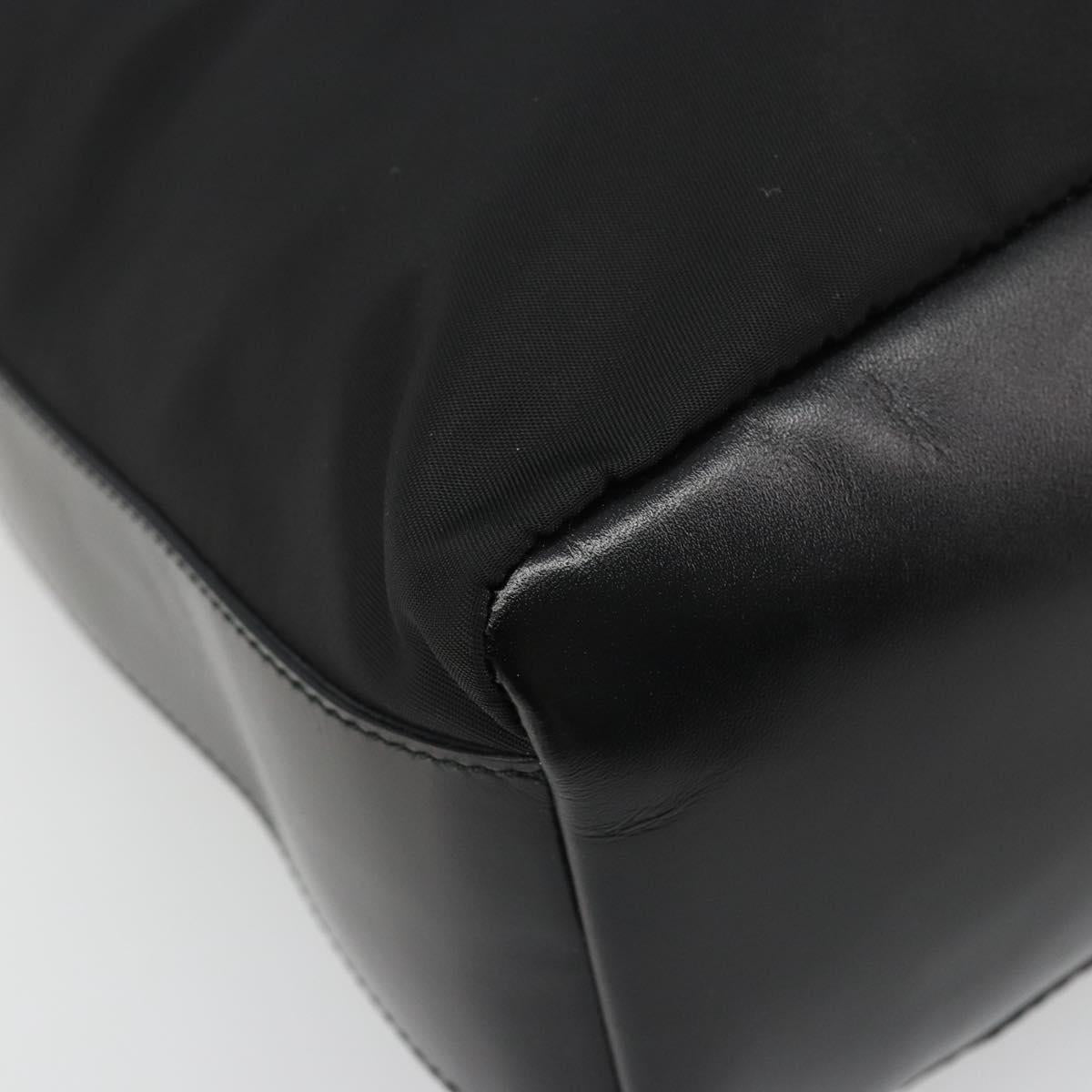 PRADA Shoulder Bag Nylon Black Gold Auth 185861V