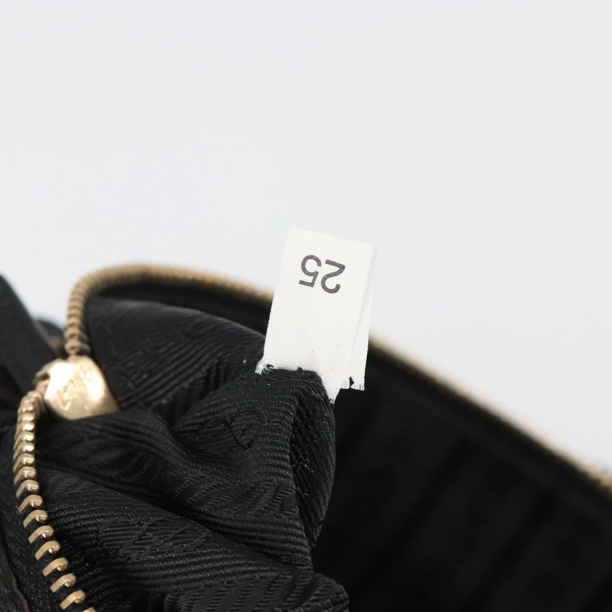 PRADA Shoulder Bag Nylon Black Gold Auth 185861V
