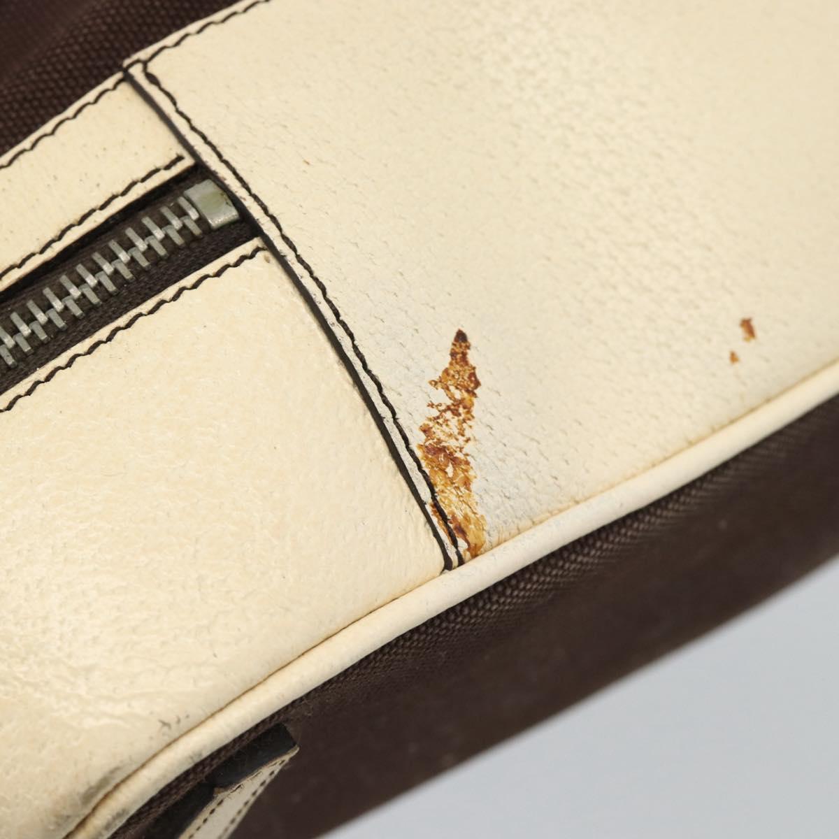 PRADA Hand Bag Canvas Brown Auth 185862