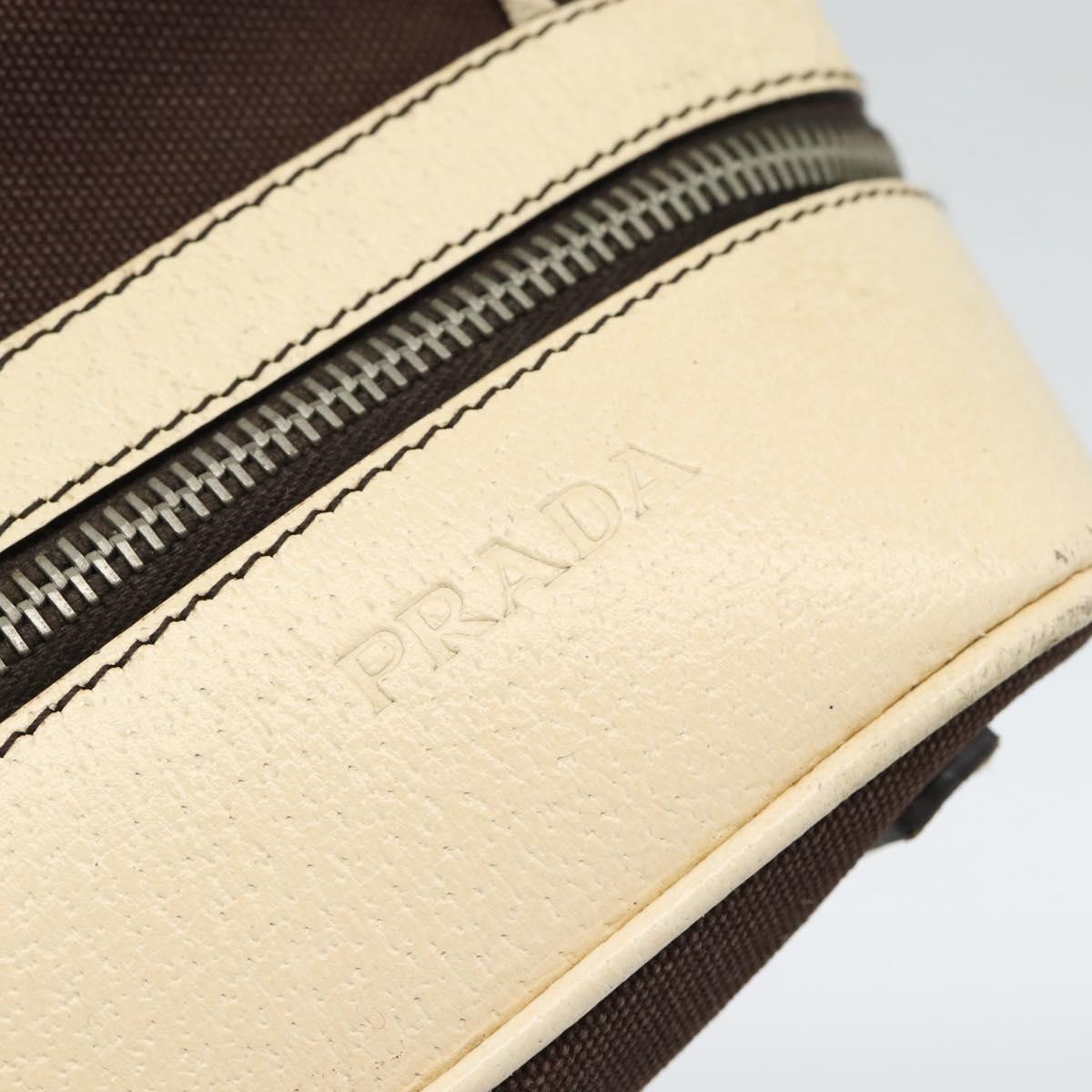 PRADA Hand Bag Canvas Brown Auth 185862